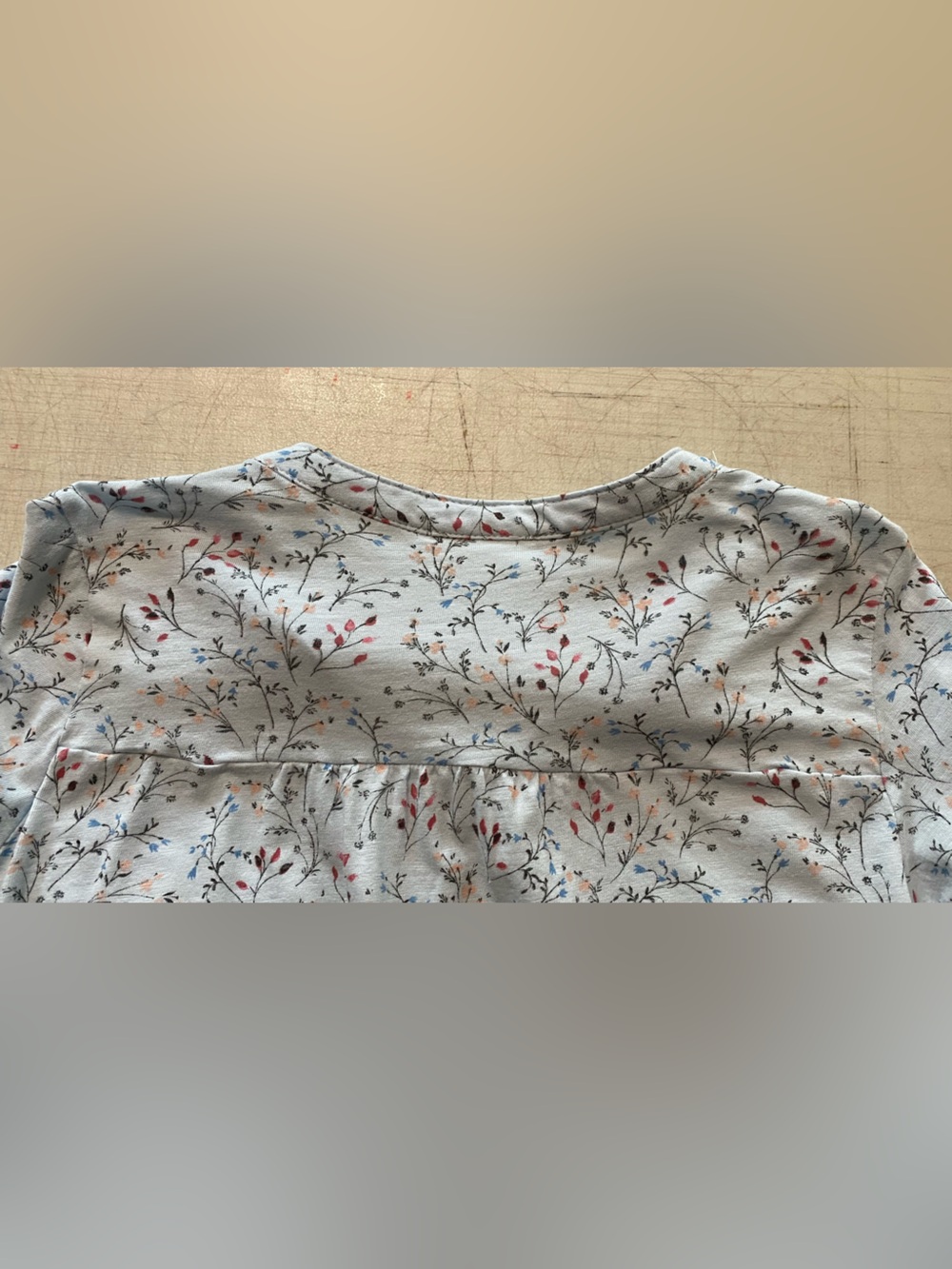 Style & Co. Light Blue Floral Henley Top with Pink Accents - Picture 8 of 12
